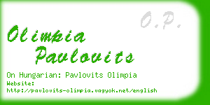 olimpia pavlovits business card